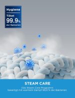 Midea MF10EW70B Waschmaschine / 7Kg / 1400 U/Min/Eek A/Inverter Quattro Motor/Dampffunktion/Grosse Trommel/Nachlegefunktion/Kindersicherung/Aquastop, Weiß