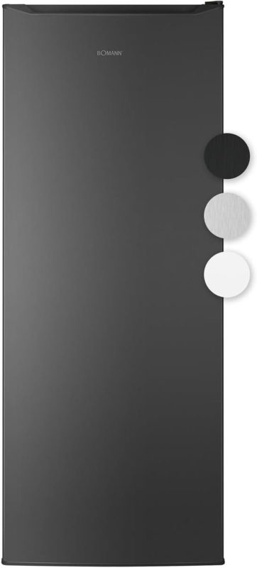 Bomann® Kühlschrank Ohne Gefrierfach | Energieklasse D | 143Cm | 5 Ablagen | 0°C ~ +8°C | Leise 39Db | Getränkekühlschrank | 242L Flaschenkühlschrank | Kühlschrank Groß | VS 7363 Schwarz-Inox