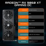 GIGABYTE Radeon RX 9060 XT Gaming OC 16G Grafikkarte (Gaming OC 16G) [GV-R9070XTGAMING-16GD] – Bild 2