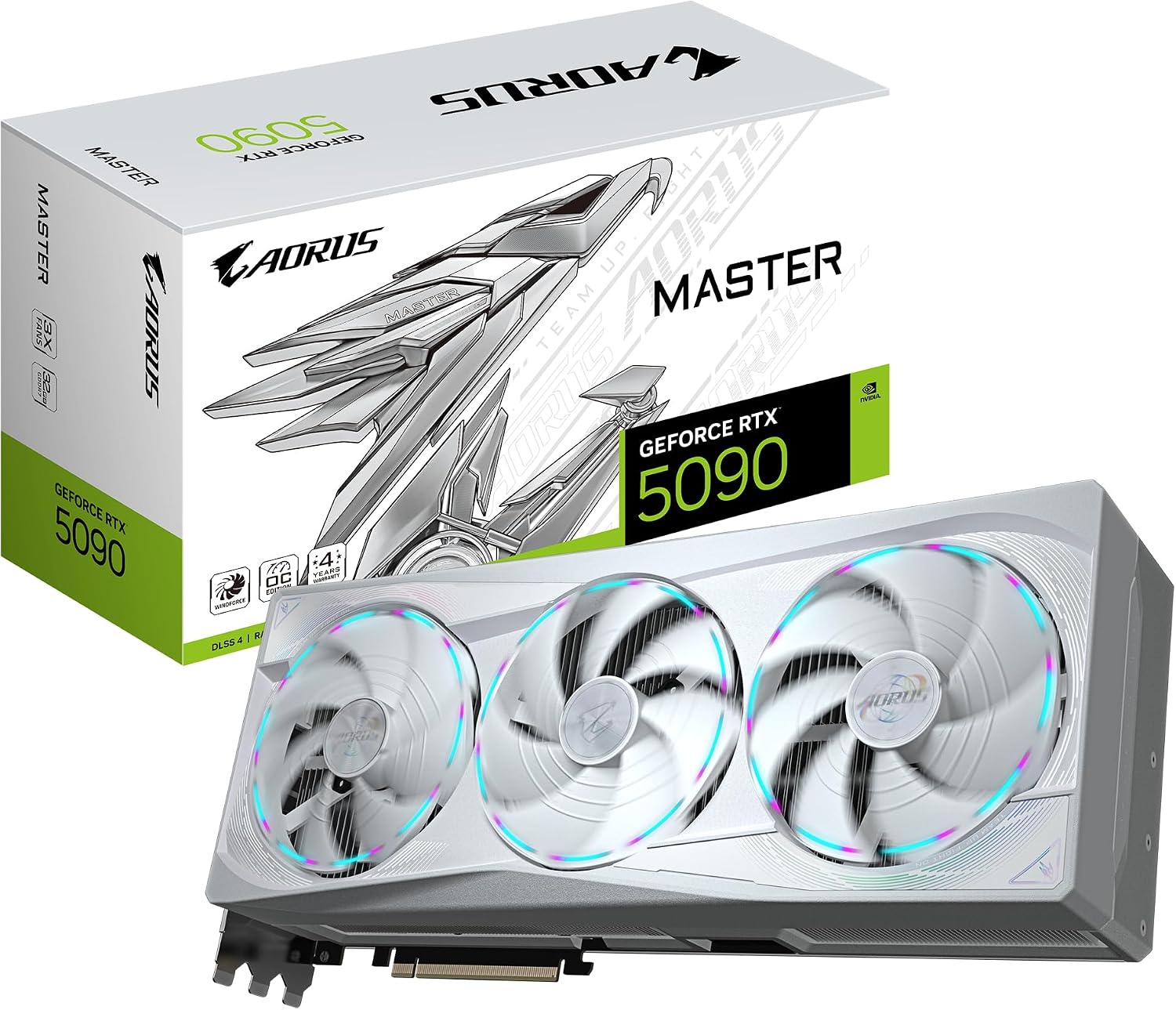 81WARKVetuL._AC_SL1500 Gigabyte Aorus GeForce RTX 5090 Master Ice 32G | GV-N5090AORUSM ICE-32GD | 32GB GDDR7 | PCIe 5.0 | LCD Edge View – Bild 1
