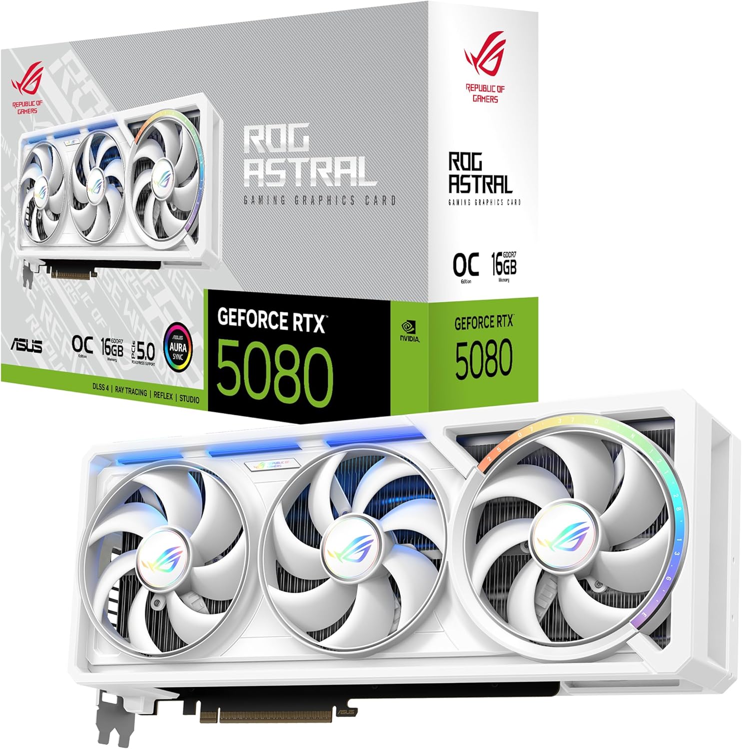 81gkdvlaWTL._AC_SL1500_671d27e6-0281-4102-8153-35eaebf02393 ASUS ROG Astral GeForce RTX 5080 16GB GDDR7 White OC Edition | ROG-ASTRAL-RTX5080-O16G-WHITE | Blackwell | Whiteout Build – Bild 1