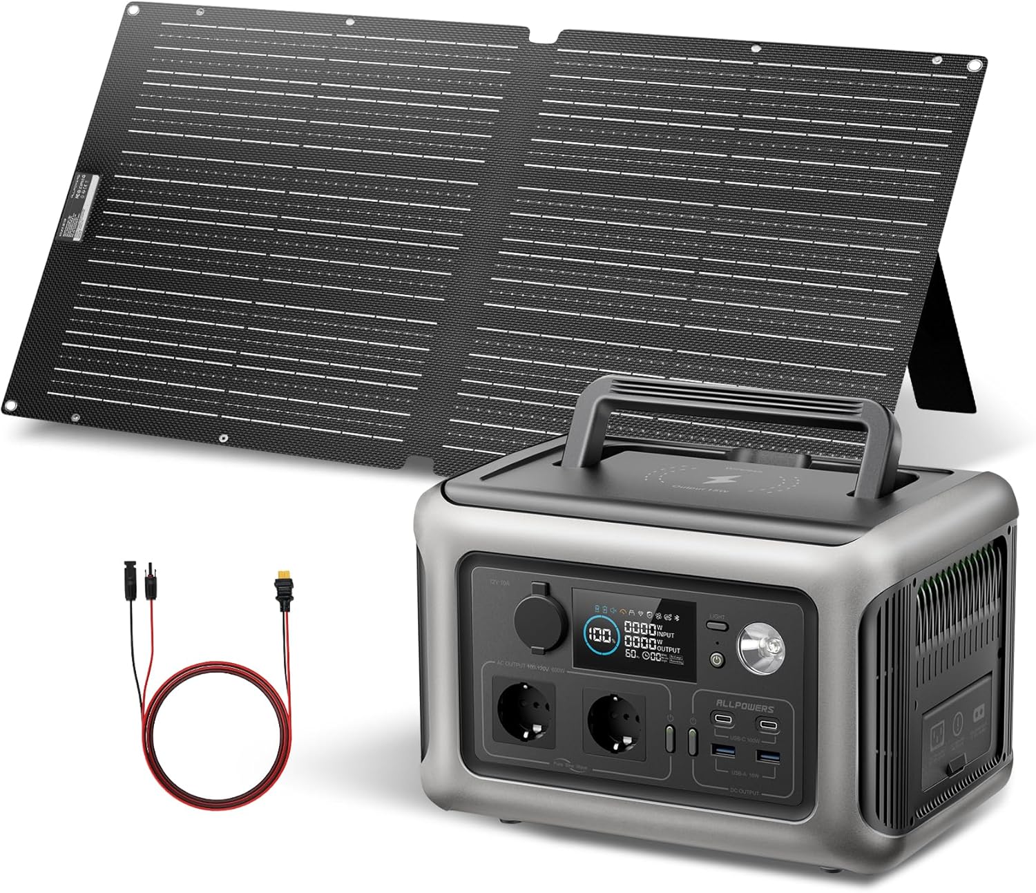 81pzw4UUfiL._AC_SL1500 ALLPOWERS R600 Tragbare Solar-Generator-Serie – 299Wh LiFePO4 Powerstation mit 100W Solarpanel-Set – Bild 1