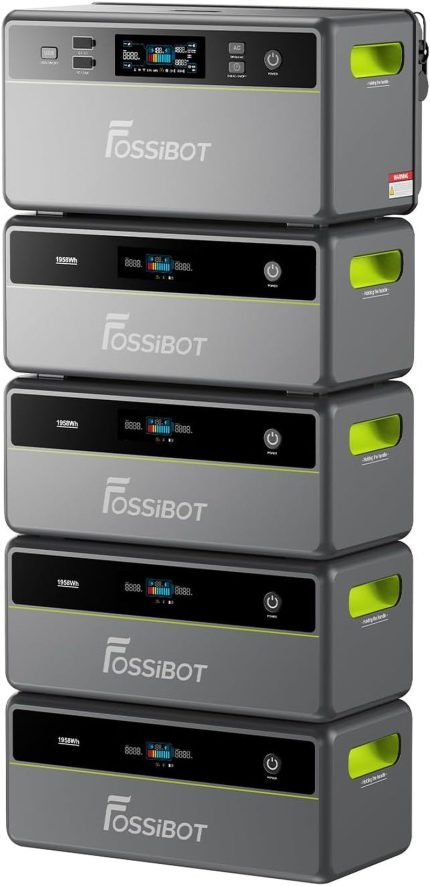 Fossibot FBP1200 Balkonkraftwerk Mit Speicher All-In-One, 1,98Kwh LFP Akku, MPPT 2000W Solareingang, 1200W AC, Mikroinverter, 6500 Ladezyklen, 125 Erweiterbarer Stromspeicher Powerstation, Plug&Play