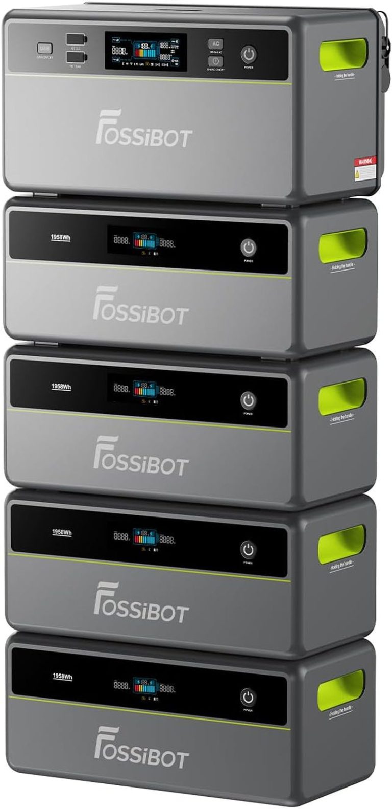 Fossibot FBP1200 Balkonkraftwerk Mit Speicher All-In-One, 1,98Kwh LFP Akku, MPPT 2000W Solareingang, 1200W AC, Mikroinverter, 6500 Ladezyklen, 125 Erweiterbarer Stromspeicher Powerstation, Plug&Play
