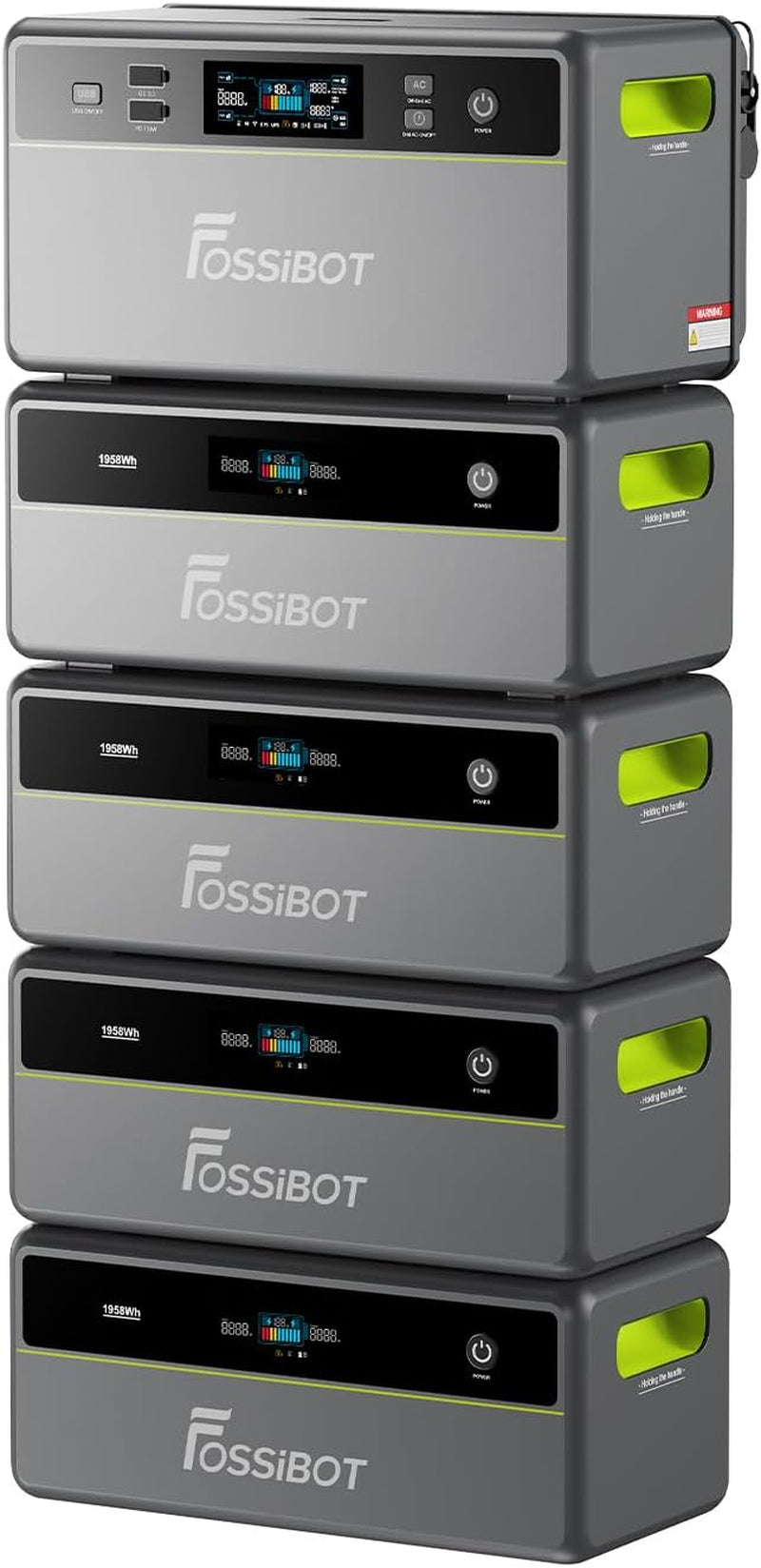 Fossibot FBP1200 Balkonkraftwerk Mit Speicher All-In-One, 1,98Kwh LFP Akku, MPPT 2000W Solareingang, 1200W AC, Mikroinverter, 6500 Ladezyklen, 125 Erweiterbarer Stromspeicher Powerstation, Plug&Play