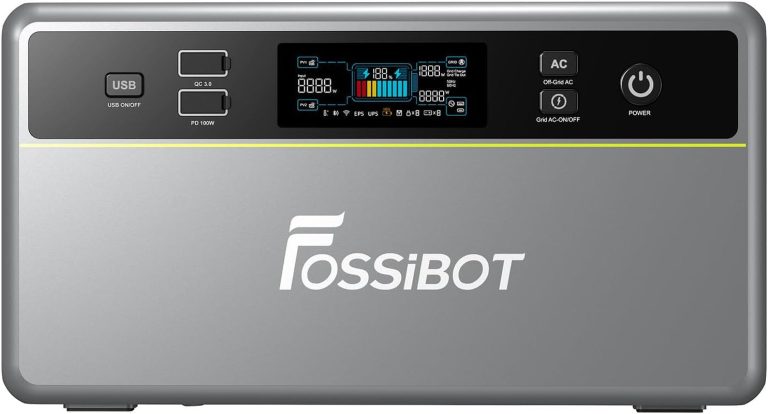 Fossibot FBP1200 Balkonkraftwerk Mit Speicher All-In-One, 1,98Kwh LFP Akku, MPPT 2000W Solareingang, 1200W AC, Mikroinverter, 6500 Ladezyklen, 125 Erweiterbarer Stromspeicher Powerstation, Plug&Play