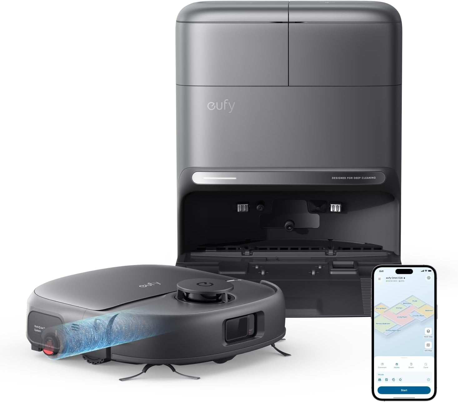 Eufy Neuheit 2026 Von Anker Saug- Und Wischroboter C28 5-In-1 Mit Selbstreinigender Hydrojet-Wischrolle, 15.000Pa Turbo-Saugkraft, Anti-Verheddern, Ki-Hindernisvermeidung