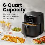 Chefman Digitale Luftfritteuse Mit 5,7 L Fassungsvermögen | Turbofry | Digitale Steuerung Mit Einer Berührung