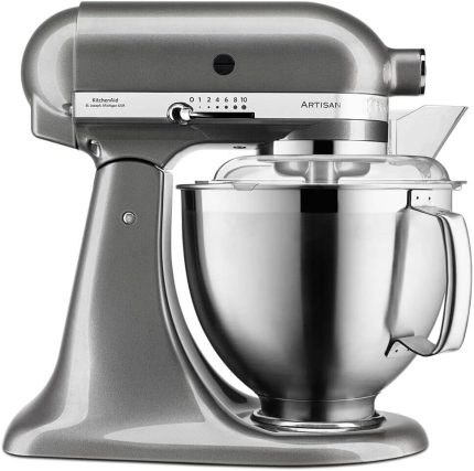 Kitchenaid Küchenmaschine - Artisan - Kippbarem Food Processor - Teigknetmaschine Mit 2 Schüsseln Und 3 Zubehör Aus Edelstahl - 4.8 L - Gusseisen Schwarz