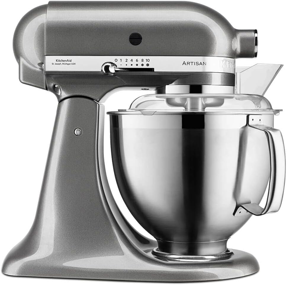 Kitchenaid Küchenmaschine - Artisan - Kippbarem Food Processor - Teigknetmaschine Mit 2 Schüsseln Und 3 Zubehör Aus Edelstahl - 4.8 L - Gusseisen Schwarz