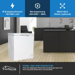 Tronitechnik® Gefriertruhe Kühltruhe BORGAR PRO Mit 2In1 Gefrier- Und Kühlfunktion | 160 Liter, 184Kwh/Jahr, 85Cm Hoch, Geringe Lautstärke | Led-Licht | Rollen | Kindersicherung Durch Schloss | Weiß