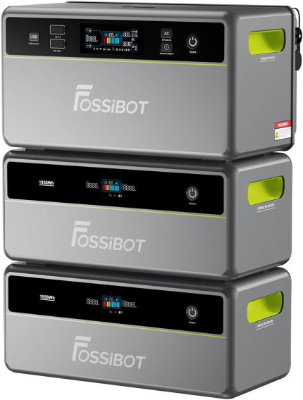 Fossibot FBP1200 Balkonkraftwerk Mit Speicher All-In-One, 1,98Kwh LFP Akku, MPPT 2000W Solareingang, 1200W AC, Mikroinverter, 6500 Ladezyklen, 125 Erweiterbarer Stromspeicher Powerstation, Plug&Play