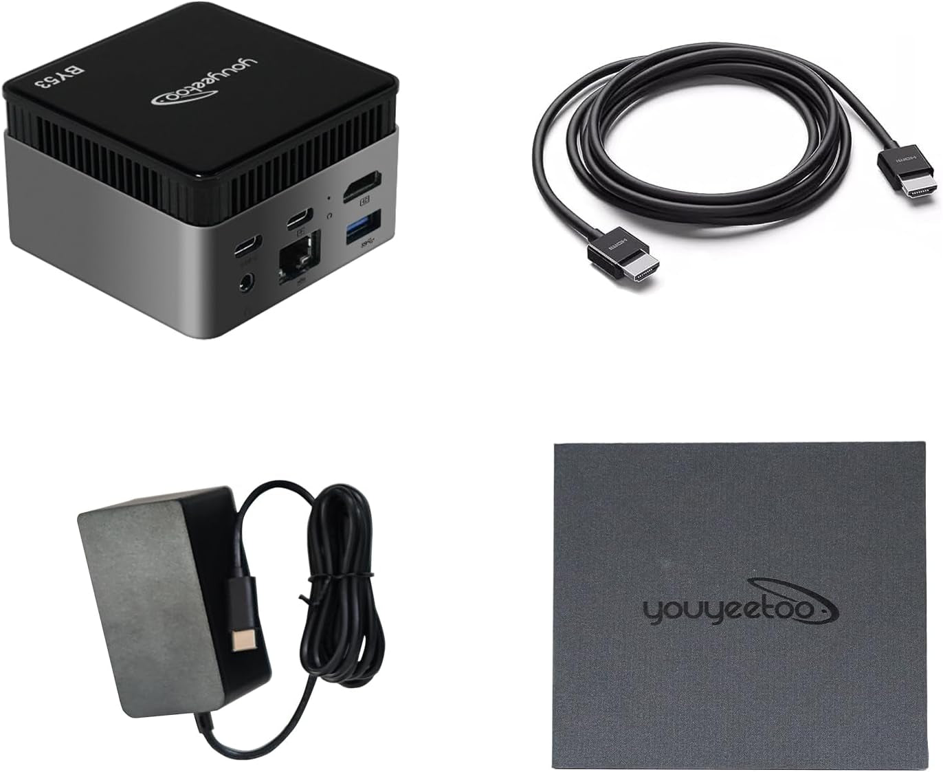 Waypondev BY53 Intel Alder Lake N150 Mini Computer, Windows 11 Pro Mini PC, LPDDR5 RAM, Supports Dual 4K Display, Wifi5/Bt5 Gbe for Office Home Theater Gaming (12GB RAM + 256G SSD)