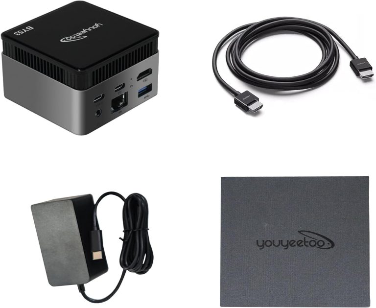Waypondev BY53 Intel Alder Lake N150 Mini Computer, Windows 11 Pro Mini PC, LPDDR5 RAM, Supports Dual 4K Display, Wifi5/Bt5 Gbe for Office Home Theater Gaming (12GB RAM + 256G SSD)
