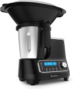 Moulinex HF4568 Clickchef Multifunktions-Küchenmaschine | 12 Geschwindigkeiten + Pulse | 5 Automatik-Programme + Manueller Modus | 3,6 L | Integrierte Waage | Dampfgaraufsatz + Rezeptbuch | Schwarz