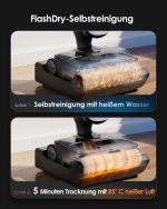 Tineco Floor One S9 Artist Stilvoller Nass Trockensauger, 22000Pa Nasssauger, 360° Smoothdrive, Anti-Tangle, 85°C Flashdry, 50Min Laufzeit, Beidseitige Reinigung, 180° Lay-Flat Staubsauger