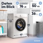 Bomann® Waschmaschine 6Kg | Max. 1000 U/Min. | 5 Jahre Motor-Garantie | Bürstenloser Dc-Motor: Effizient, Leise Und Langlebig | Temperatur Bis Zu 90°C | 16 Programme | Washing Machine | WA 7161