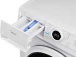 Midea MF10EW70B Waschmaschine / 7Kg / 1400 U/Min/Eek A/Inverter Quattro Motor/Dampffunktion/Grosse Trommel/Nachlegefunktion/Kindersicherung/Aquastop, Weiß