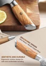 XINZUO 8-Teilig Messerblock Sets-73 Schichten Damastpulverstahl Profi Küche Kochmesser Set -Olivenholz Griff -Mit Akazienholz Messerblock, Multifunktions Küchenschere Und Diamant Wetzstahl