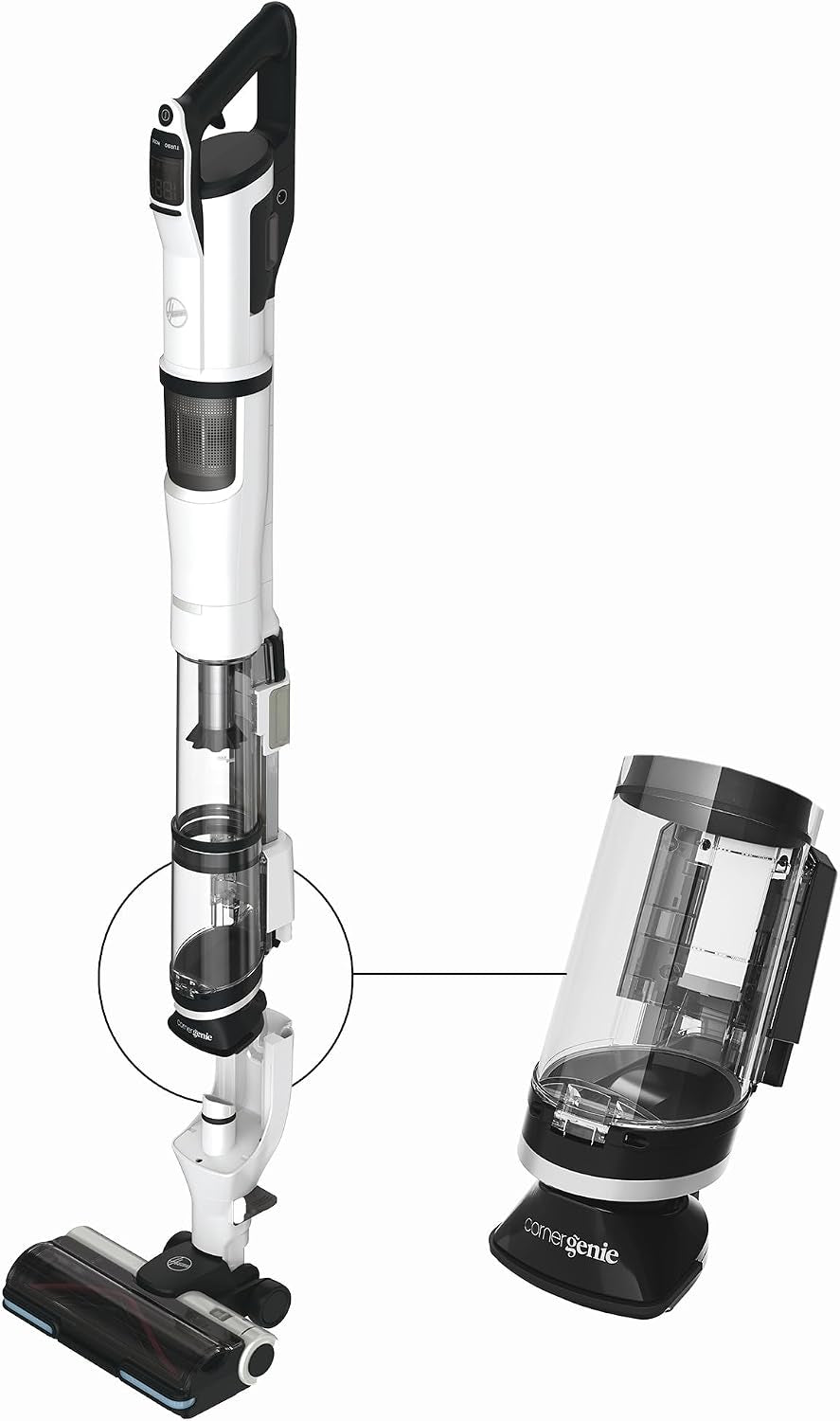 Hoover HFX Akku Staubsauger Mit LED, Bis 60Min Saugen I Staubsauger Kabellos Mit Corner Genie™ Zum Reinigen Von Ecken & Kanten I Mit Anti-Twist Gegen Verheddern Eingesaugter Haare [HFX20H]