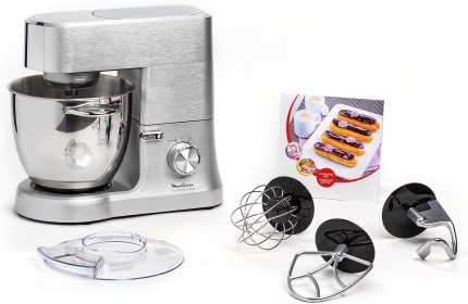 Moulinex Masterchef QA810D Planetary Knetmaschine, 6,7 Liter, Küchenmaschine Mit Schneebesen, Schneebesen, Knethaken, 1500 W, 8 Geschwindigkeitsstufen