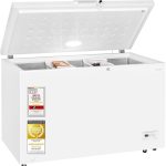 Exquisit GT5400-HE-041E Gefriertruhe - 371 L Truhe Mit Schnellgefrieren | Großer Gefrierschrank in Weiß - 36 Std. Lagerzeit Bei Störung - Digitale Steuerung - Leise 39 Db - Inklusive Rollen
