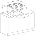 Hotpoint-Ariston Gasherd, Edelstahl, 600 X 510 X 39 Cm