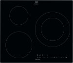 Electrolux LIT60336 Induktionskochfeld, Abgeschrägt, Extra Flach, 3 Zonen, Brückenfunktion, Automatische Schnellheizung, Anschluss Mit Kompatibler Dunstabzugshaube, Timer, Touch-Steuerung, Schwarz, 60