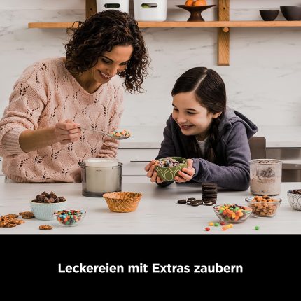 Ninja Creami Eismaschine & Dessertmaschine Mit 3 Behältern, 7 Programmen, Herstellung Von Eis, Gelato, Sorbet, Smoothie-Bowls, Milchshakes Und Mehr, Schwarz/Silber, 1,4L Eiscreme Kapazität, NC300EU