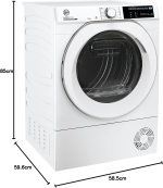 Hoover H-DRY 500 NDE H8A2TCEXS-S Wärmepumpentrockner I 8 Kg I Wifi + Bluetooth I Aquavision, Schuhgestell
