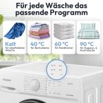 Bomann® Waschmaschine 6Kg | Max. 1000 U/Min. | 5 Jahre Motor-Garantie | Bürstenloser Dc-Motor: Effizient, Leise Und Langlebig | Temperatur Bis Zu 90°C | 16 Programme | Washing Machine | WA 7161