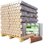 Energie Kienbacher Premium Nestro Hartholz-Briketts – Buche und/oder Eiche, runde Öko-Briketts ohne Zugloch (400 kg bis 1000 kg Großgebinde)