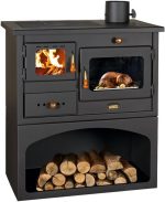 Prity 1P34 Küchenherd – 10,1 kW – Multifunktionaler Holzofen mit Backfach & Kochplatte – Energieeffizienzklasse A – Robuste Stahl-Konstruktion – Effizient & kompakt