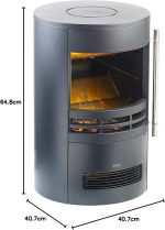 Carlo Milano „Mojave“ (NX8201) Elektro-Kamin – 2000 W – Realistischer 3D-Flammeneffekt – Mit Thermostat & 2 Heizstufen – Modernes rundes Design – Sicher & Sauber - Image 10