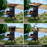 Stanbroil 3-in-1 Raketenofen – Outdoor-Campingkocher für Holz mit Grillrost und Kochplatte - Image 6