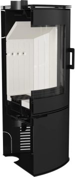 Kratki AB 2 (KOZA/AB/S/2) Kaminofen – 10 kW – Modernes ovales Design – Schwarz – Mit TERMOTEC-Speicher – Externe Luftzufuhr – Hocheffizient - Image 6