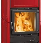 La Nordica Fedora Kaminofen – 8,3 kW – Exklusiver Design-Kamin mit Majolika-Keramik – Bordeaux Rot – Hochwertiges Guss-Design – Hocheffiziente Nachverbrennung