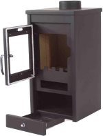 Generisch 7 kW Kaminofen – Kompakter, freistehender Holzofen – Mit großem Sichtfenster & Holzfach – Schwarz – Ideal für Werkstatt, Hütte & Wohnbereich - Image 5