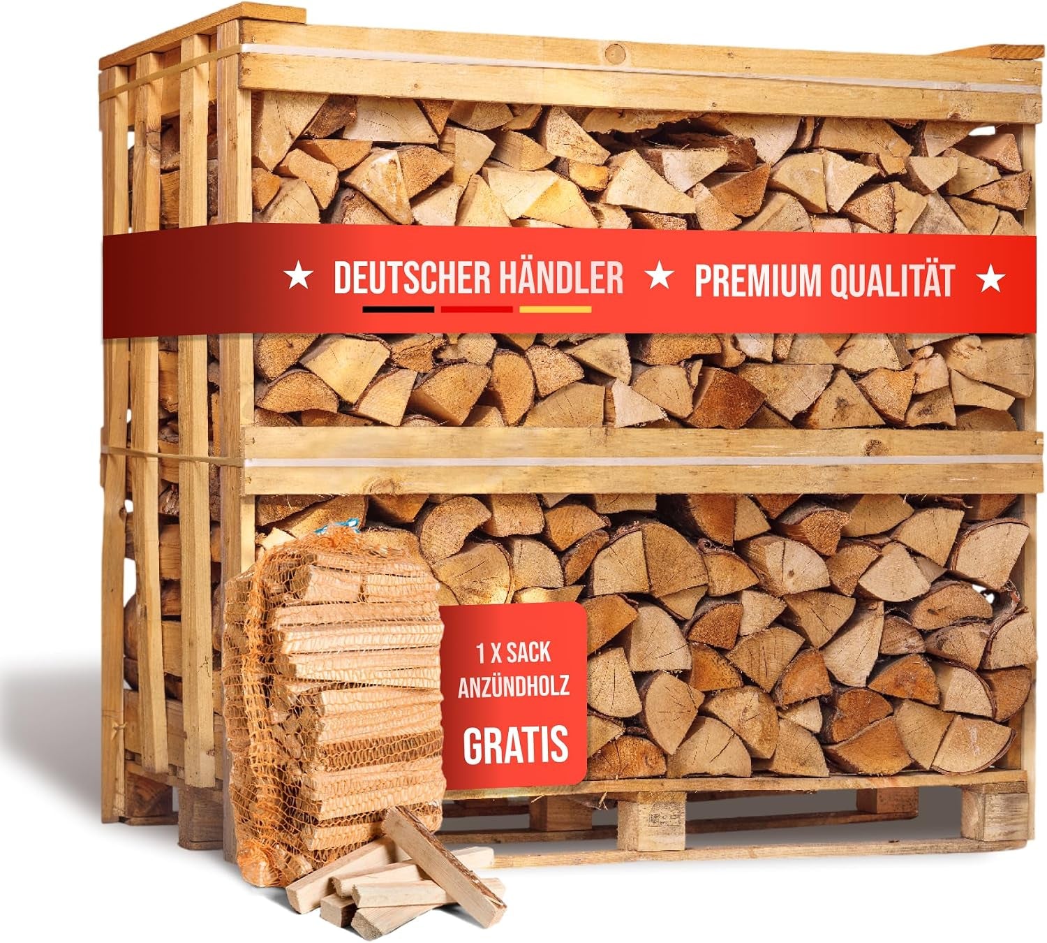 2218f427b368b4cd3d2d4cd02c059f36.jpg Kaminholz Breuer Premium Buchen-Brennholz – 1 RM Palette – Kammergetrocknetes, sauberes & schädlingsfreies Hartholz für Kamin, Grill & Ofen (Wahlweise 25 cm oder 30 cm Scheitlänge | Inkl. Gratis Anzündholz) - Image 1