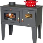 DanDiBo Alegra 93933 Kaminofen – 6 kW – Multifunktionaler Küchenherd mit Backfach & 3 Kochfeldern – Energieeffizienzklasse A – Autark heizen & kochen – Schwarz