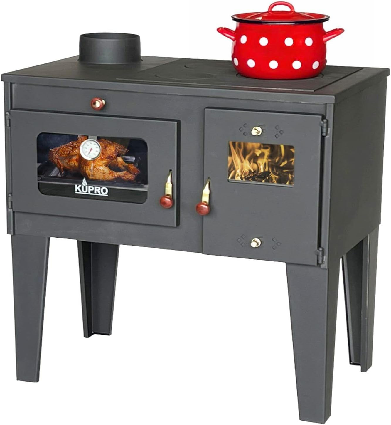 227563695295c5e147e2c1459d81aa96.jpg DanDiBo Alegra 93933 Kaminofen – 6 kW – Multifunktionaler Küchenherd mit Backfach & 3 Kochfeldern – Energieeffizienzklasse A – Autark heizen & kochen – Schwarz - Image 1