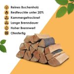 JSM-Brennholz Premium Buchen-Brennholz 33 cm – 1 RM ofenfertig auf Palette gestapelt (ca. 1,6 SRM / 500 kg) – Für Kamin, Ofen, Grill & Smoker - Image 4