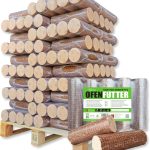 Energie Kienbacher Premium Nestro Hartholz-Briketts – 300 kg Palette (30 x 10 kg Säcke) – 100 % Buche & Eiche, runde Öko-Briketts ohne Zugloch