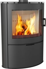 Kratki Steel AB Kaminofen – 10 kW, zylindrischer Kamin in Schwarz
