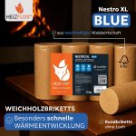 HEIZFUXX Nestro XL Blaue Weichholz-Briketts – 960 kg Palette (96 x 10 kg) – Premium-Briketts für Kamin, Heizkessel & Ofen – Hoher Heizwert & aschearm - Image 2