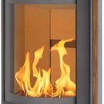 H&M Germany EVO 2.1 XL Kaminofen – 7 kW – Moderner Rundkamin mit Naturstein-Verkleidung – Titanium-Design – Integriertes Holzfach – Energieeffizienzklasse A