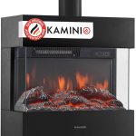 KAMINIO Henri Elektrokamin mit Kaminrohr – 1800W – 3D-Flammeneffekt & Fernbedienung – Stilvolle Heizlösung für Wohn- & Schlafzimmer – In Schwarz & Weiß erhältlich