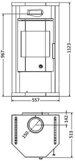 Wamsler Thyra freistehender Heizofen – Modernes Eichen-Finish, Edelstahl - Image 3