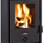 Dttra 9 kW Kaminofen – Robuster Kohle- & Holzofen – Energieeffizienzklasse A – Schamott-ausgekleideter Brennraum – Graphitschwarzer Stahl – Kompakt & effizient