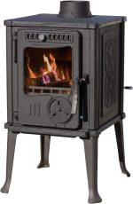 Guca Iskra Kaminofen – 6 kW – Massiver Guss-Ofen im Antik-Design – Energieeffizienzklasse A+ – 85,6 % Wirkungsgrad – Für Holz & Briketts